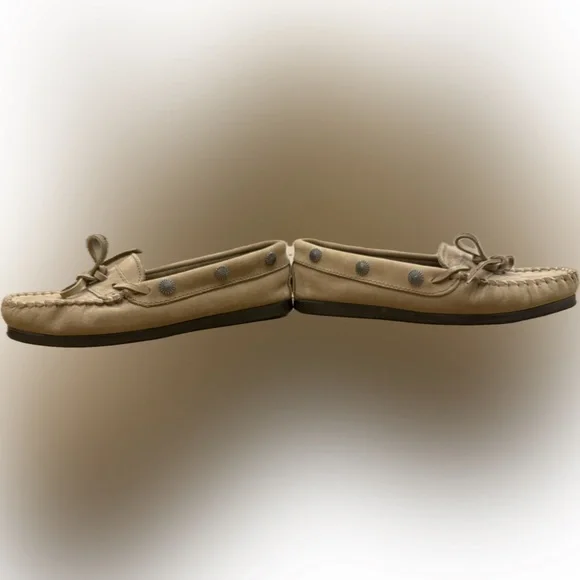 Minnetonka Women’s Suede Moccasin Loafers Tan Size 8 - Picture 7 of 7